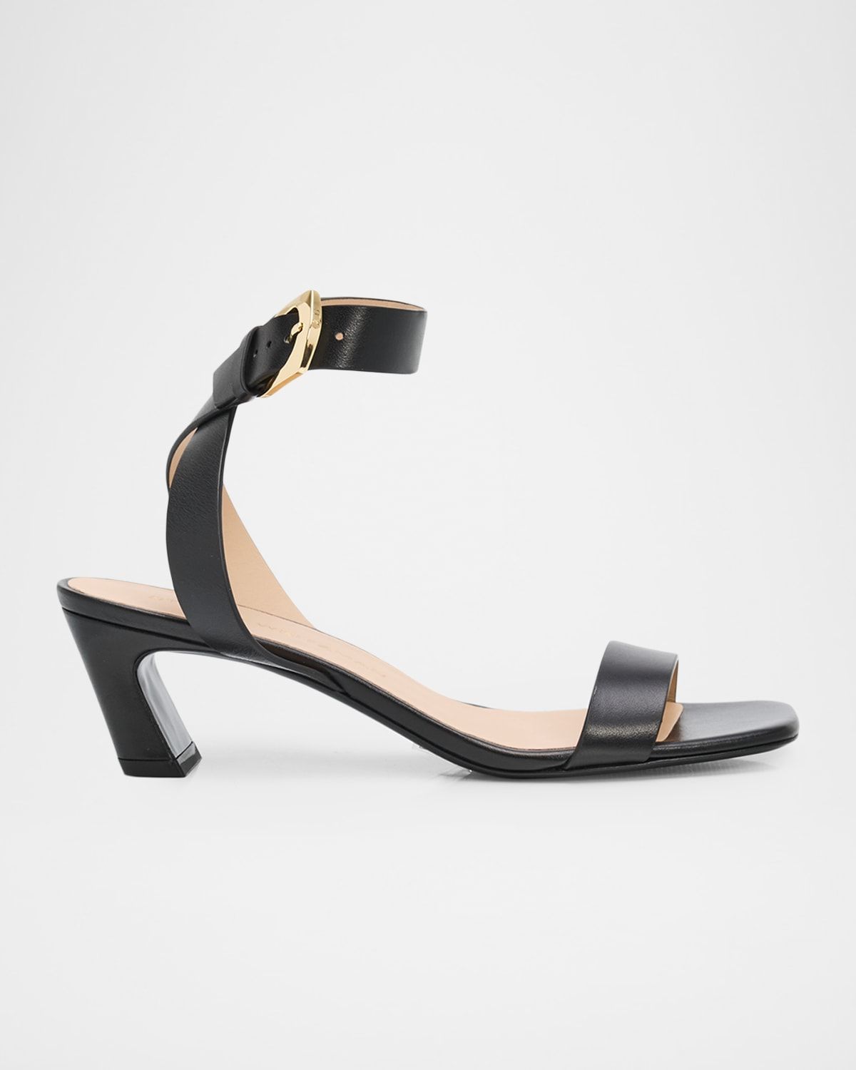 50mm Sai Leather Ankle-Strap Sandals