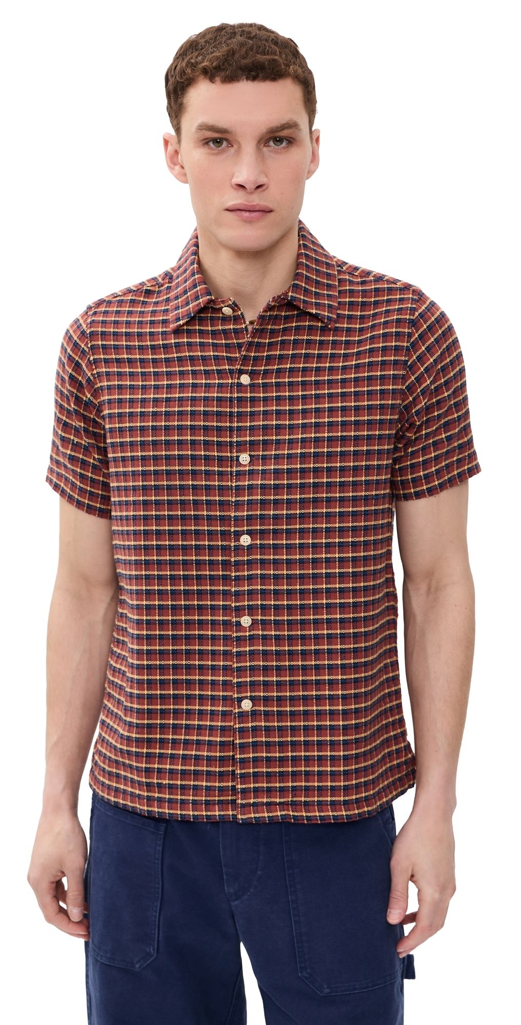 Far Afield Dobby Check Busy Shirt Red/Multi L