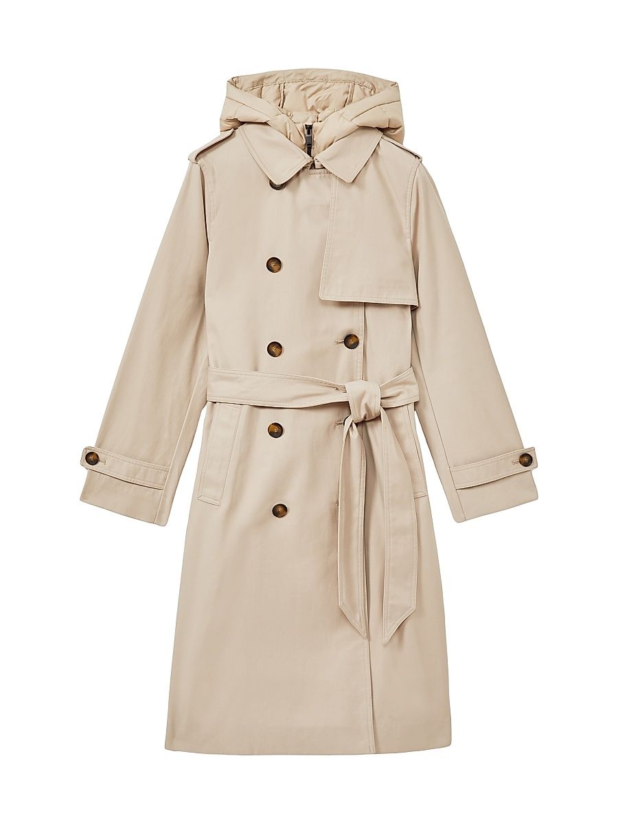 Women's Azura Double-Breasted Trench Coat - Stone - Size 0