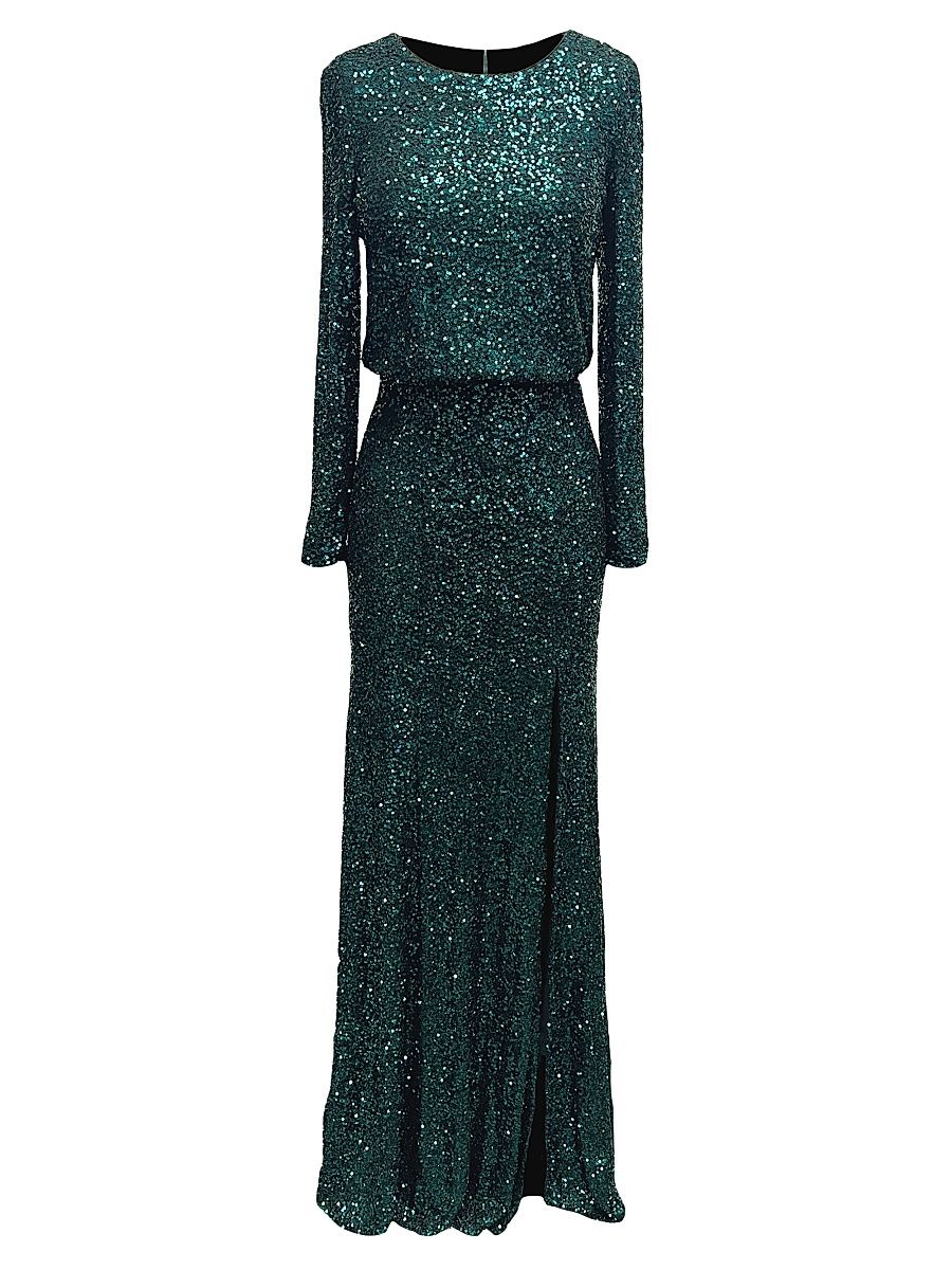 Women's Mischa Sequined Gown - Dark Emerald - Size XXL
