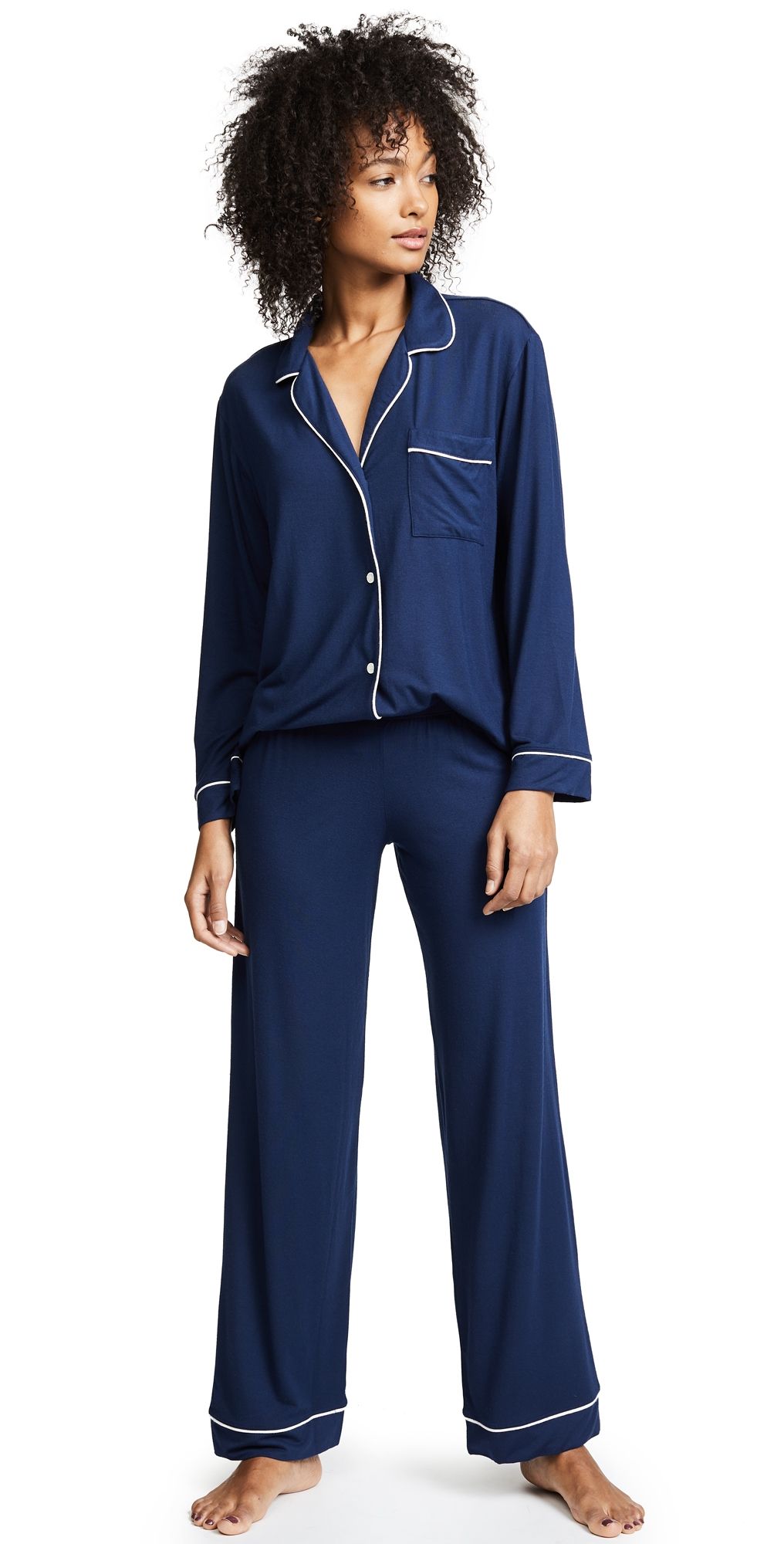 Eberjey Gisele Pajama Set Navy/Ivory XXL