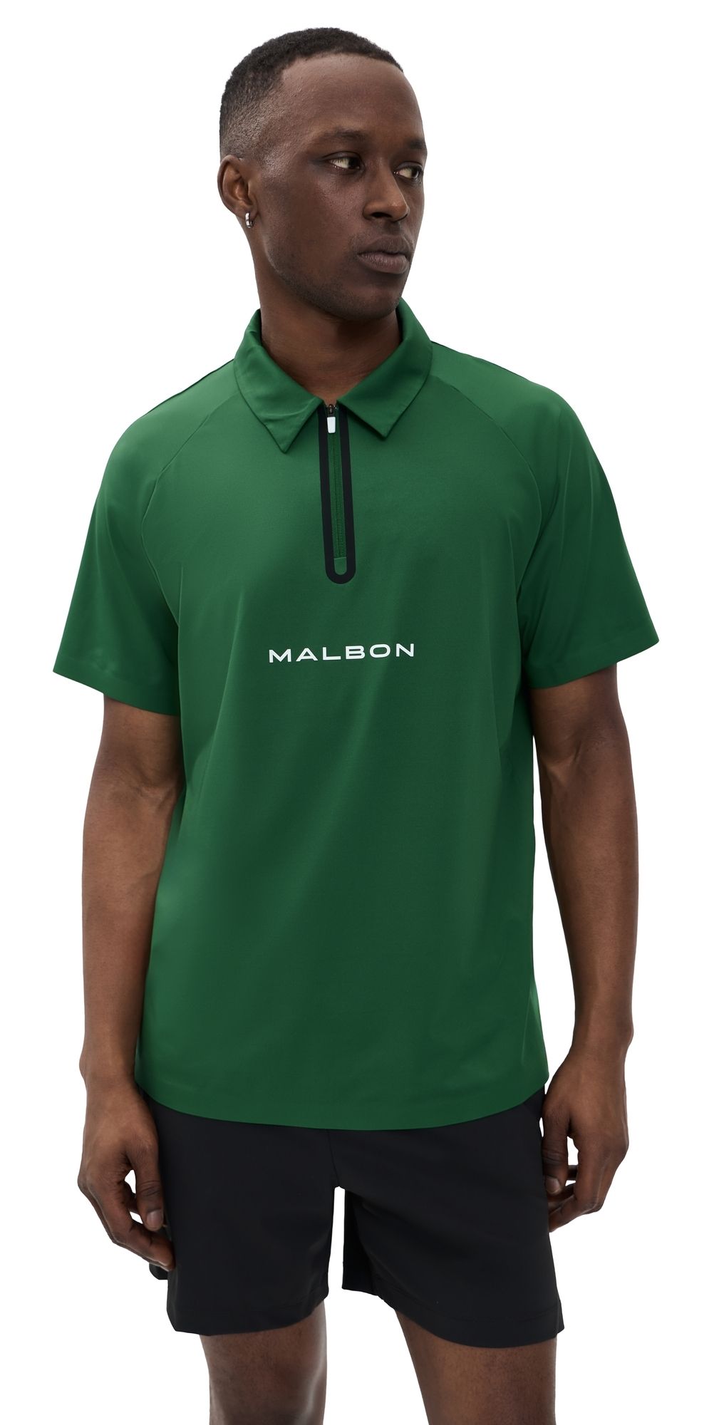 Malbon Golf Performance Zip Raglan Polo Eden XS