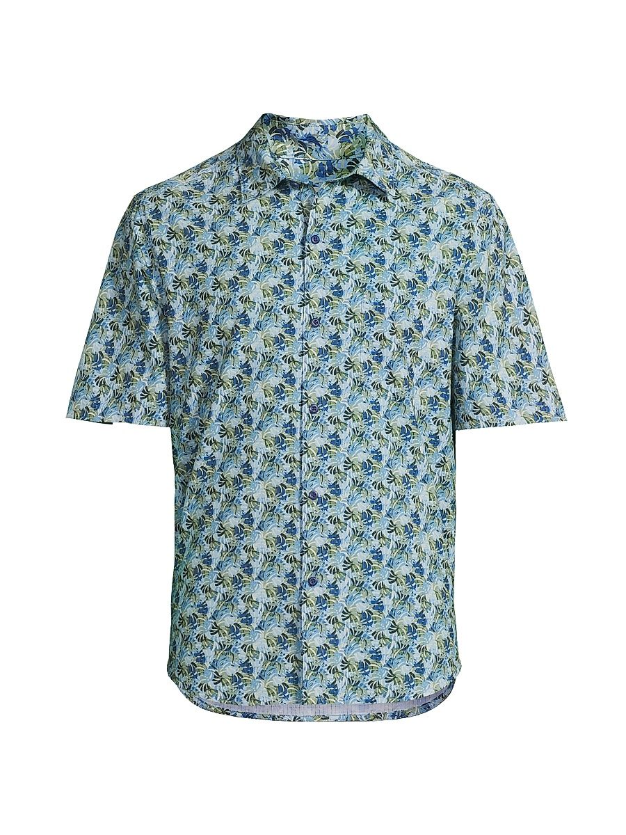 Men's Bahama Coast Chico Palms Shirt - Blue Monday - Size Medium
