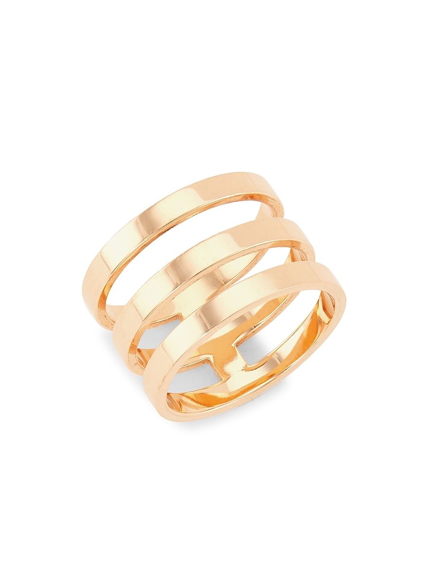 Women's Berbere 18K Rose Gold Triple-Band Ring - Pink Gold - Size 8.75
