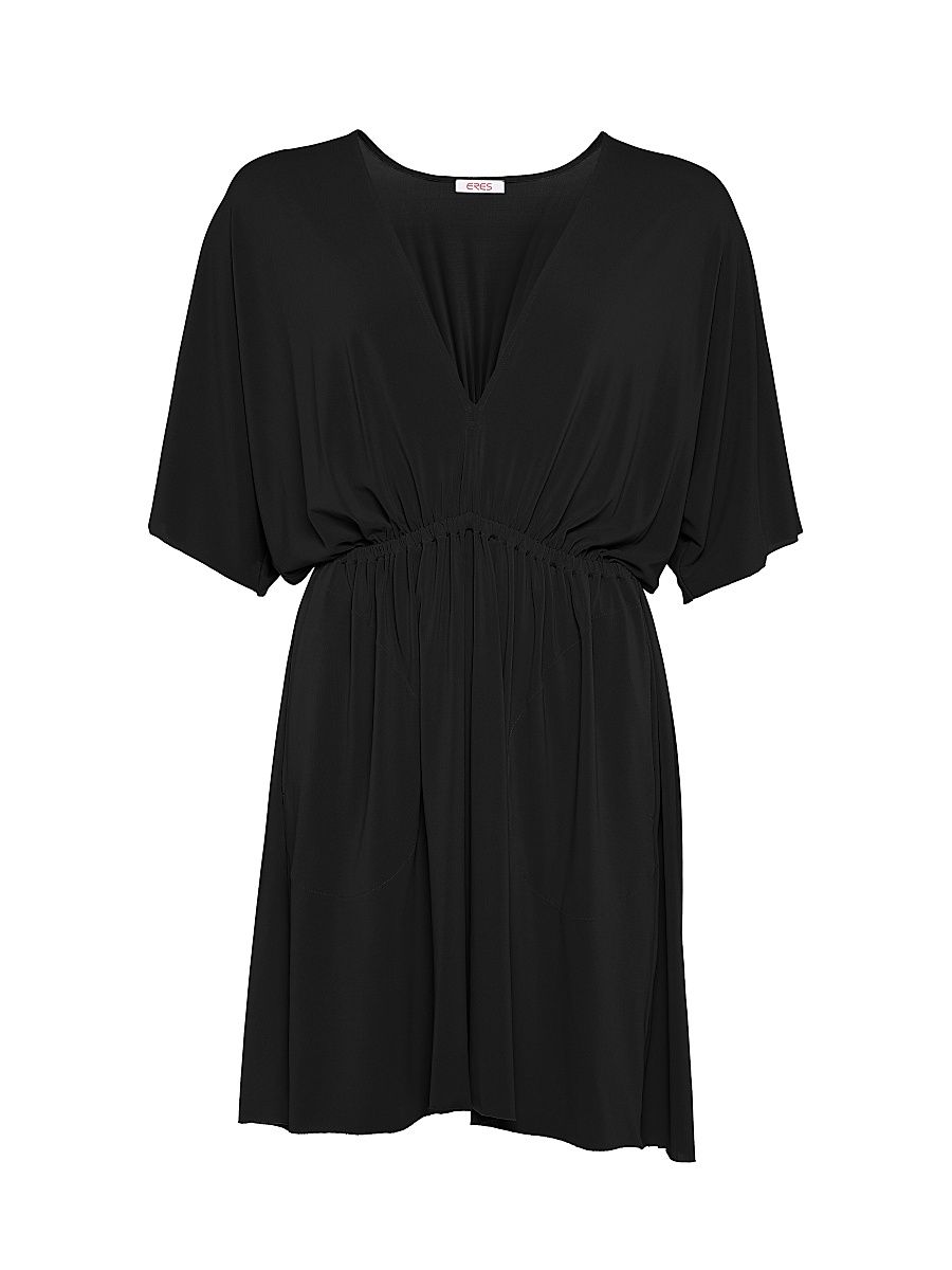 Women's Naïa Plunging V-Neck Jersey Minidress - Black - Size Medium