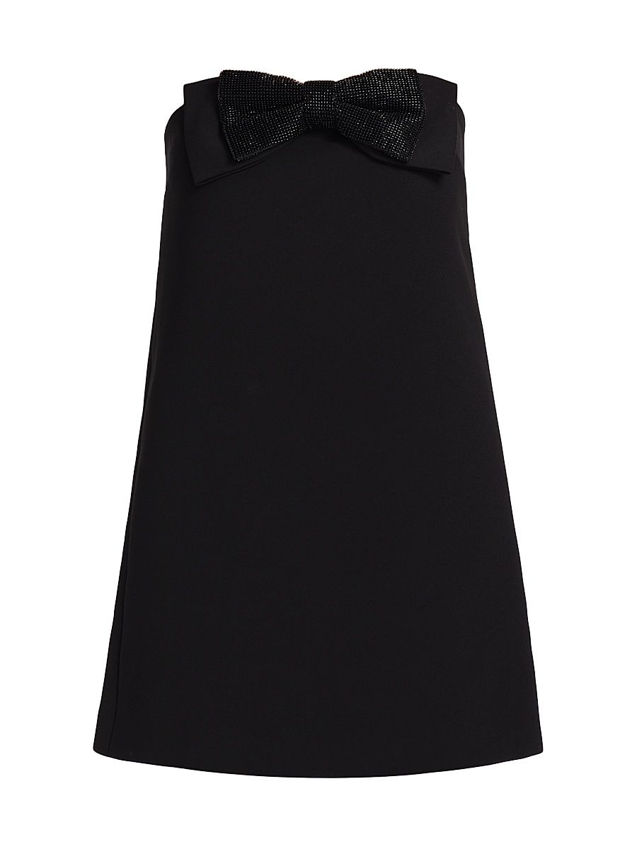 Women's Diamanté Crepe Bandeau Minidress - Black - Size 10