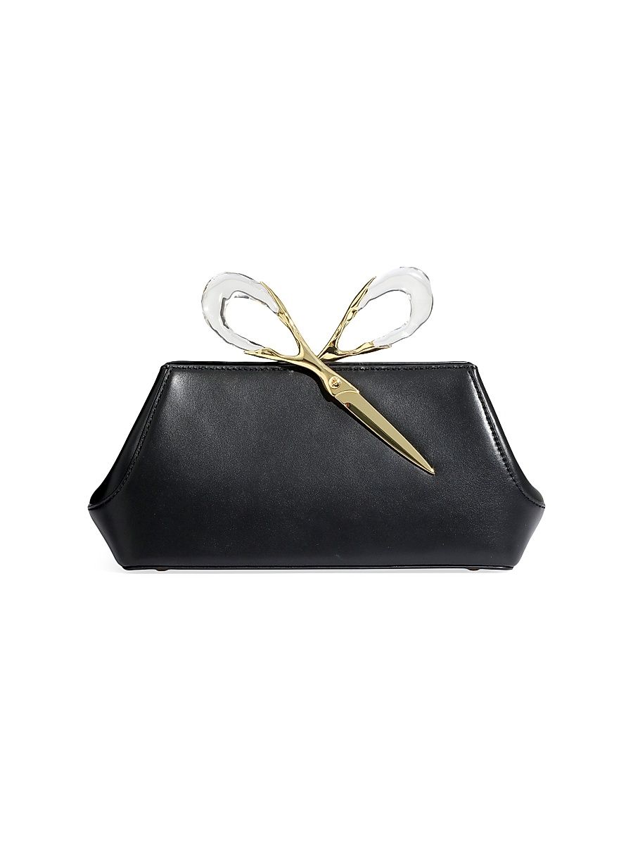 Women's The Scissor Leather Clutch - Black