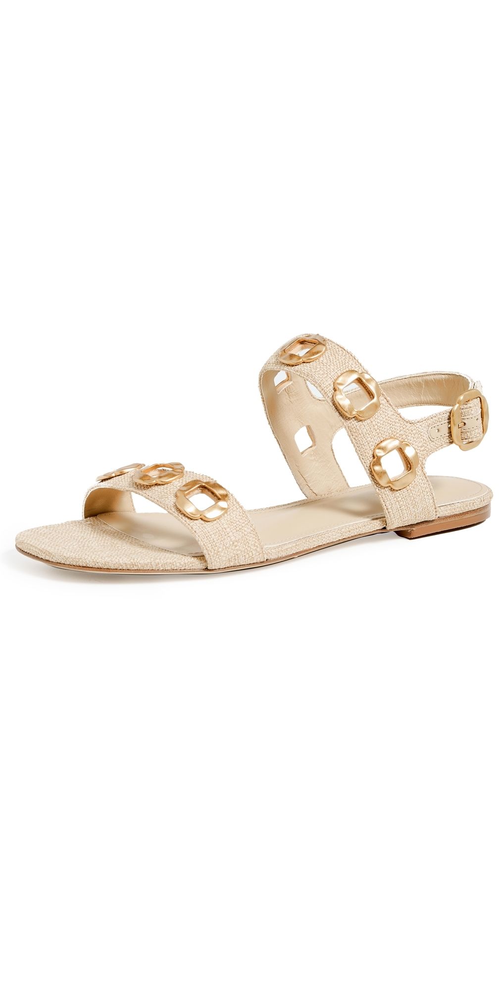 Larroudé Milan Flat Sandals Beige 5