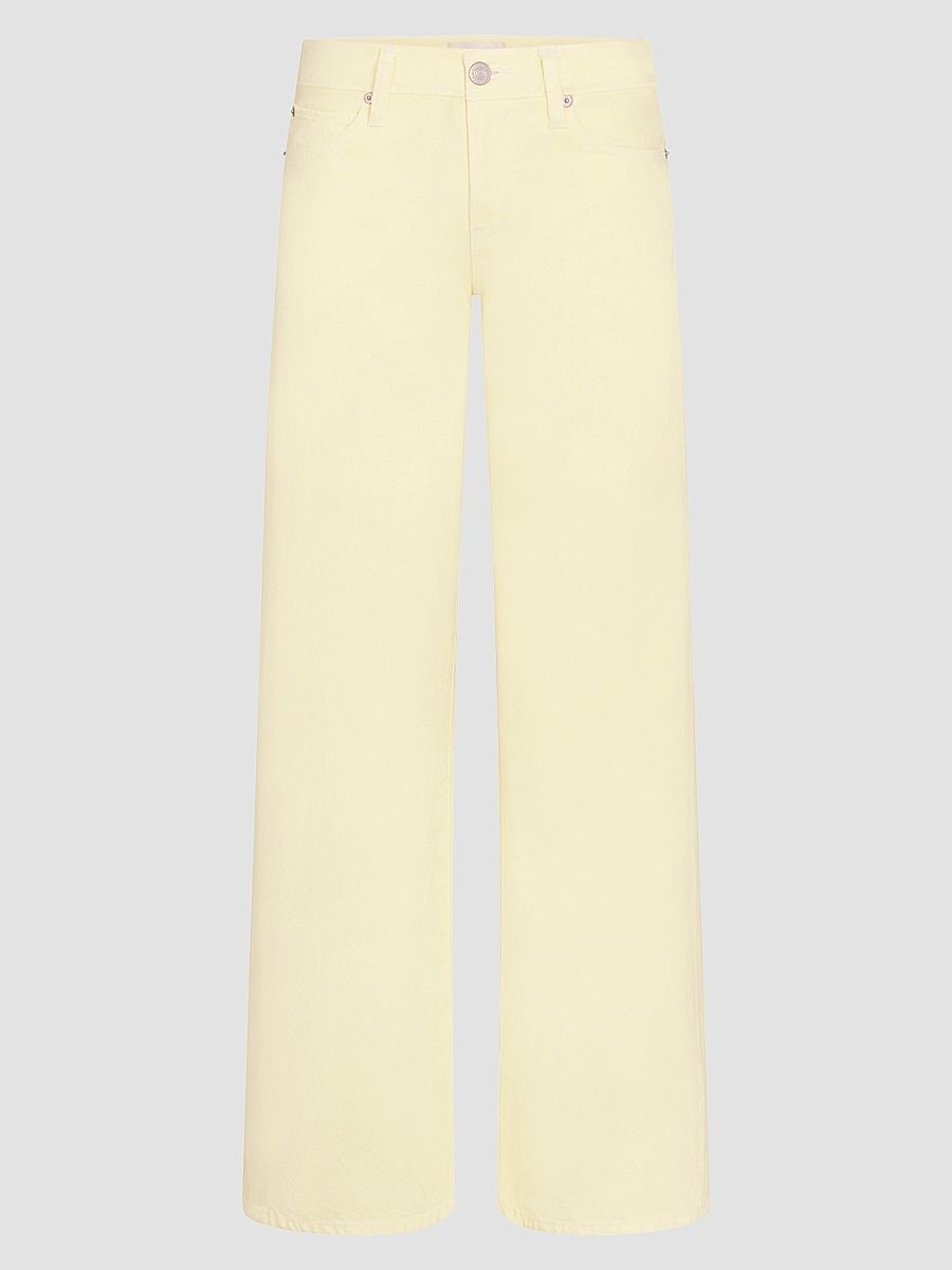 Women's Amelia Gray x FRAME The Gray Low-Rise Wide-Leg Denim Pants - Limoncello - Size 30