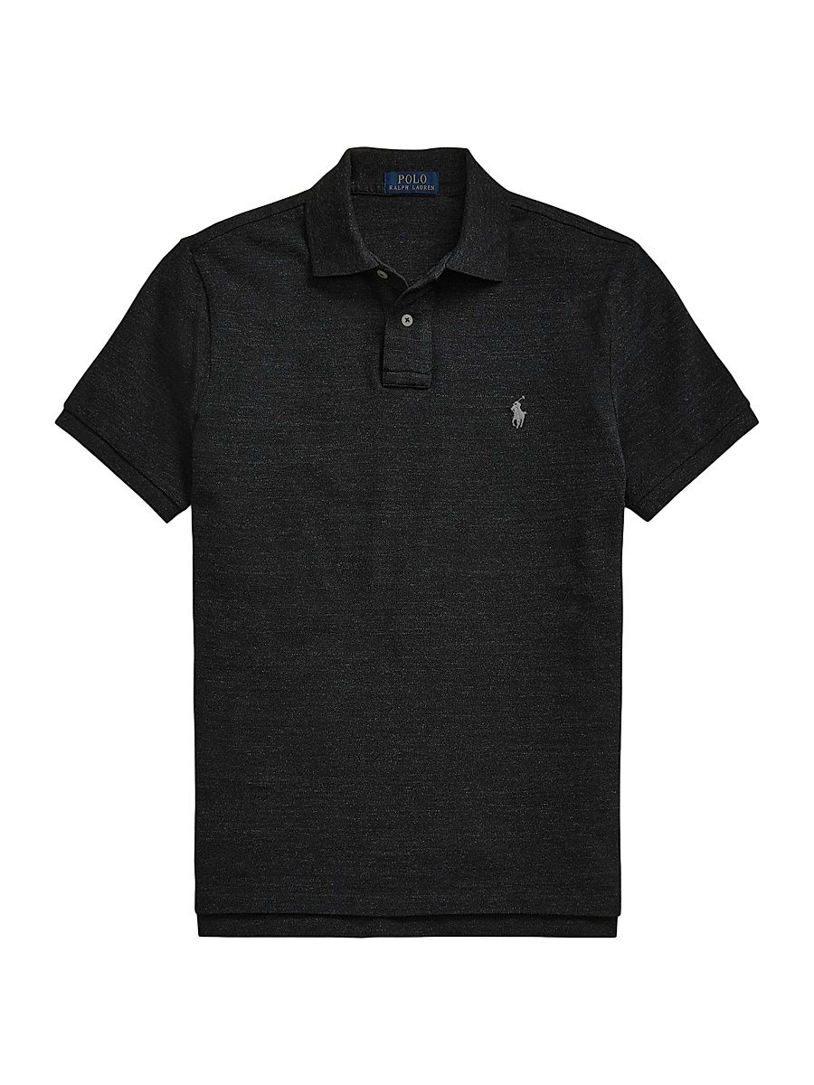 Men's Logo Cotton Slim-Fit Polo Shirt - Black - Size XXL