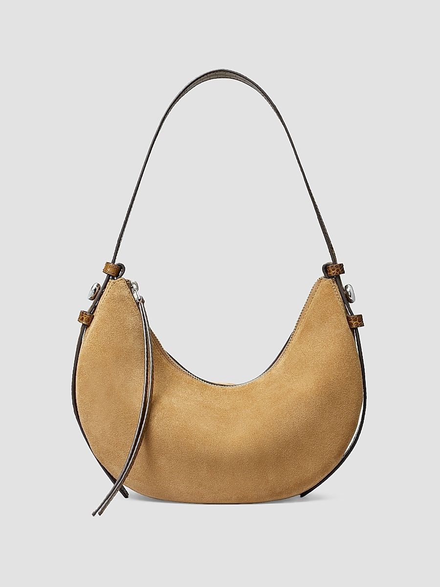 Tory Burch Women's Romy Suede Half Moon Shoulder Bag - Stone