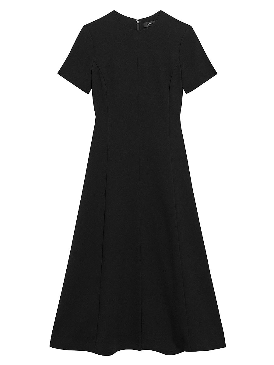 Women's Flared Midi Dress - Black - Size 8