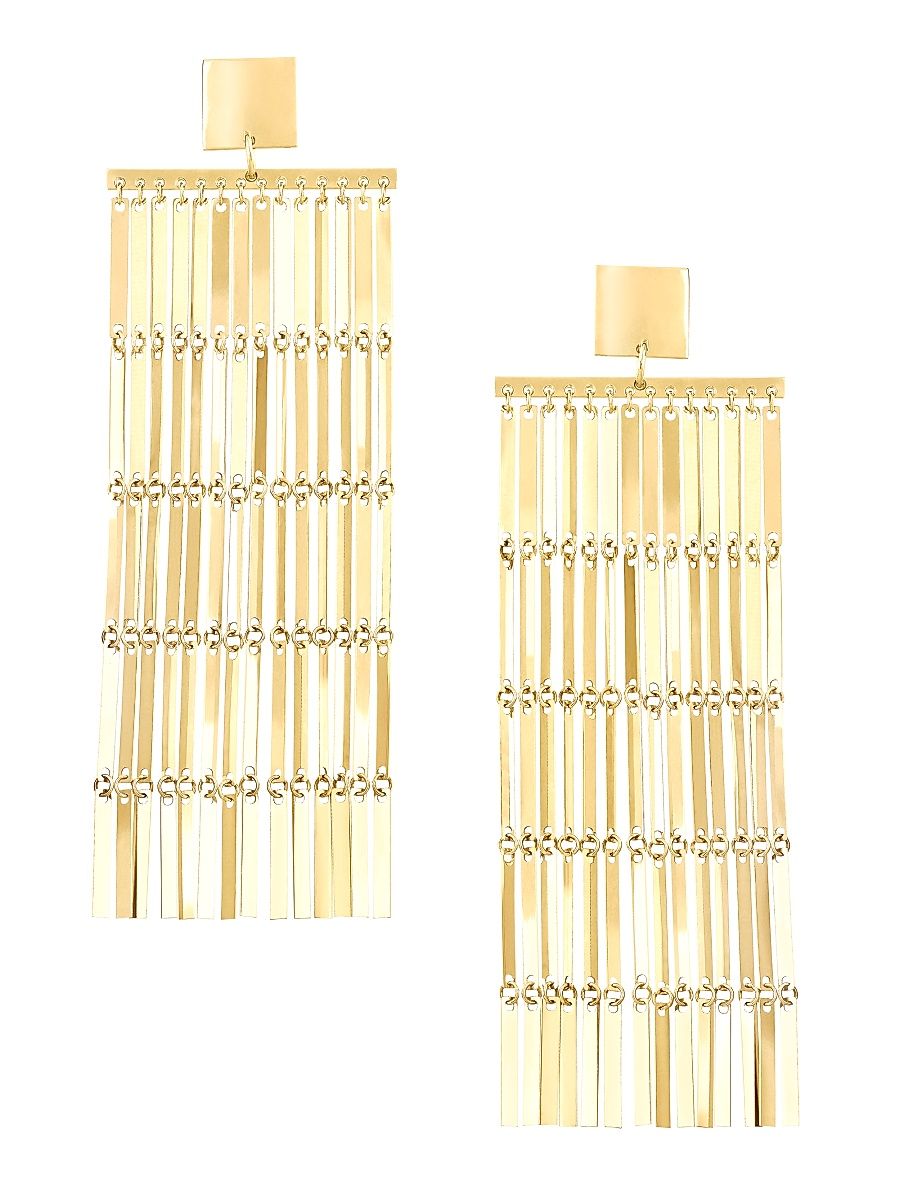 Women's 14K Yellow Gold Laser Chandelier Earrings - Yellow Gold