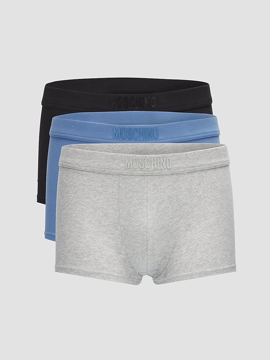 Men's Tonal Logo Stretch-Jersey Trunk Brief 3-Pack - Multi Grey - Size XL