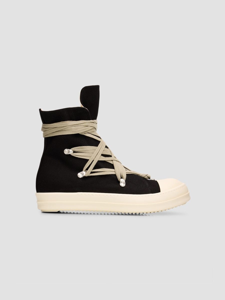 DRKSHDW by Rick Owens Men's Megalace Sneaks High-Top Sneakers - Black Milk - Size 8