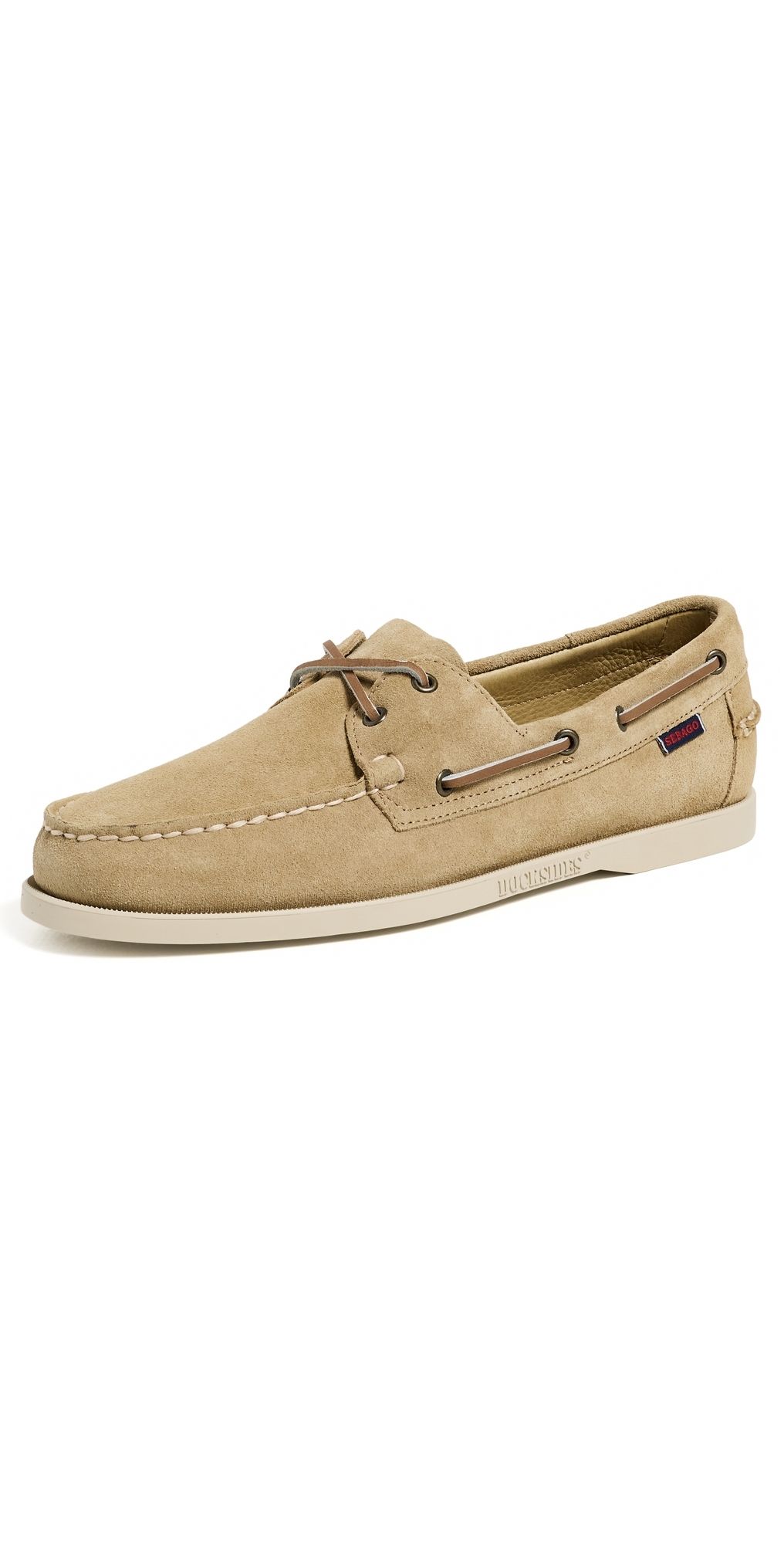 Sebago Portland Flesh Out Suede Boat Shoes Beige Paint 9.5