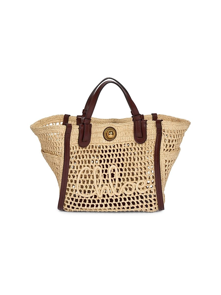 Women's Iconic Small Raffia Tote Bag - Hot Sand