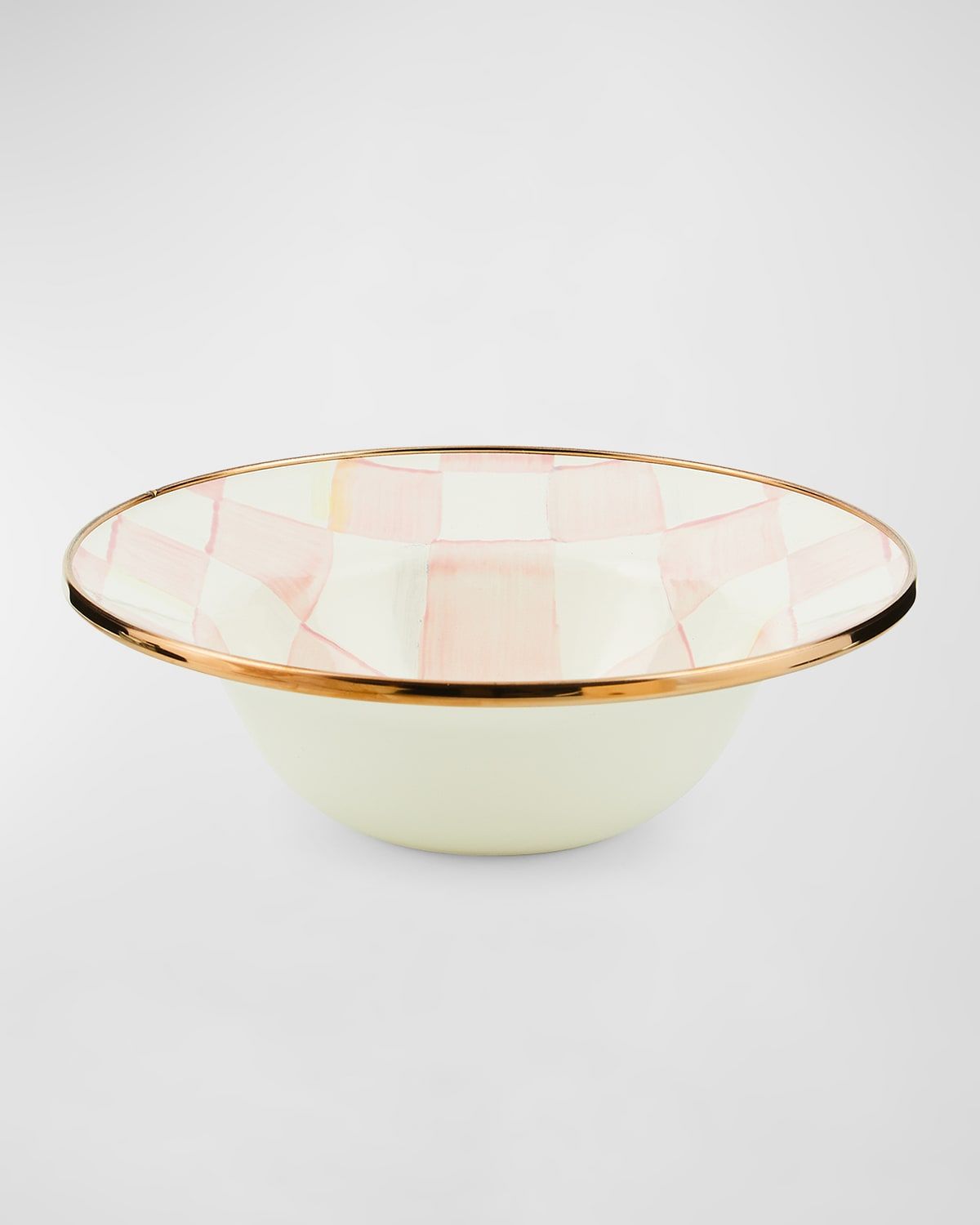 Rosy Check Enamel Breakfast Bowl