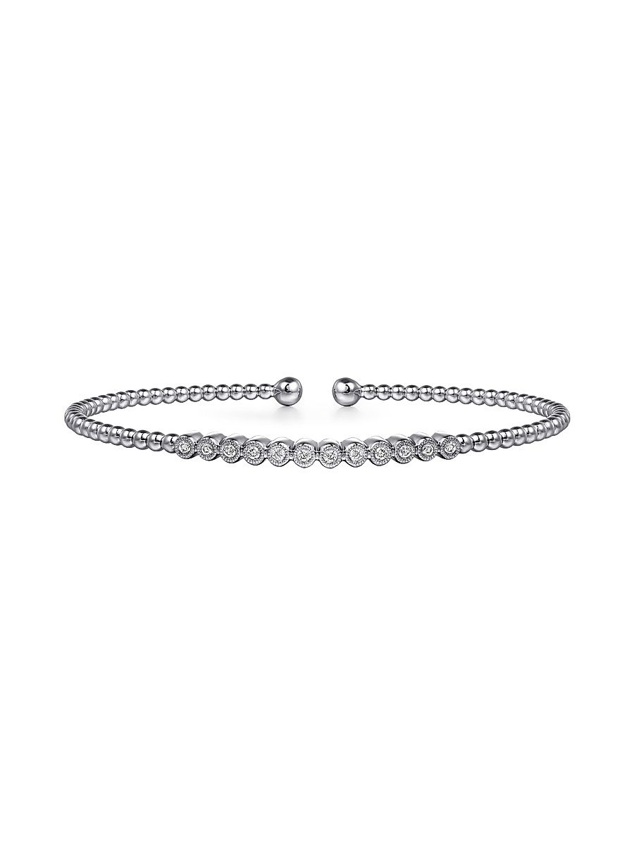 Women's Bujukan 14K Gold & 0.15 TCW Diamond Row Cuff - White Gold