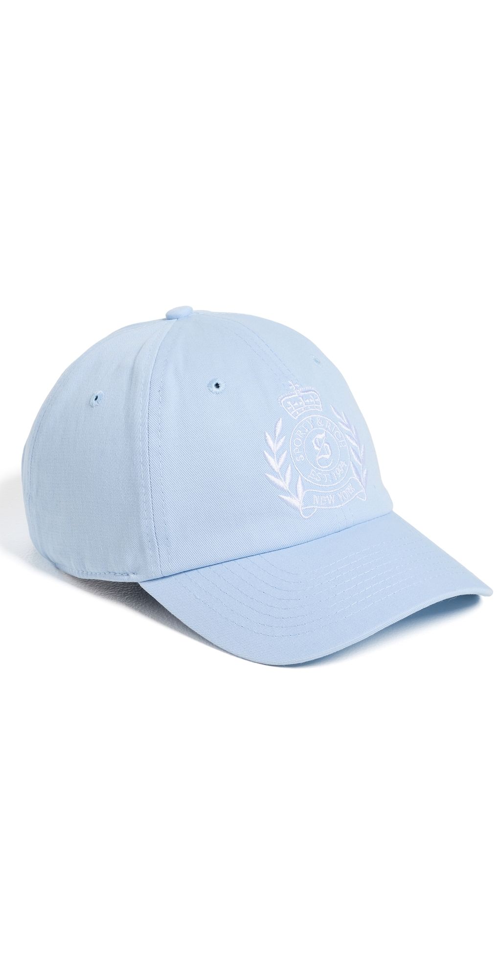 Sporty & Rich NY Crest Cap Ciel White One Size