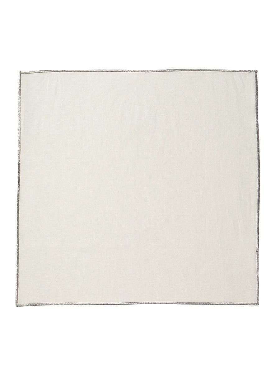 Bel Air 4-Piece Embroidered Napkin Set - Silver