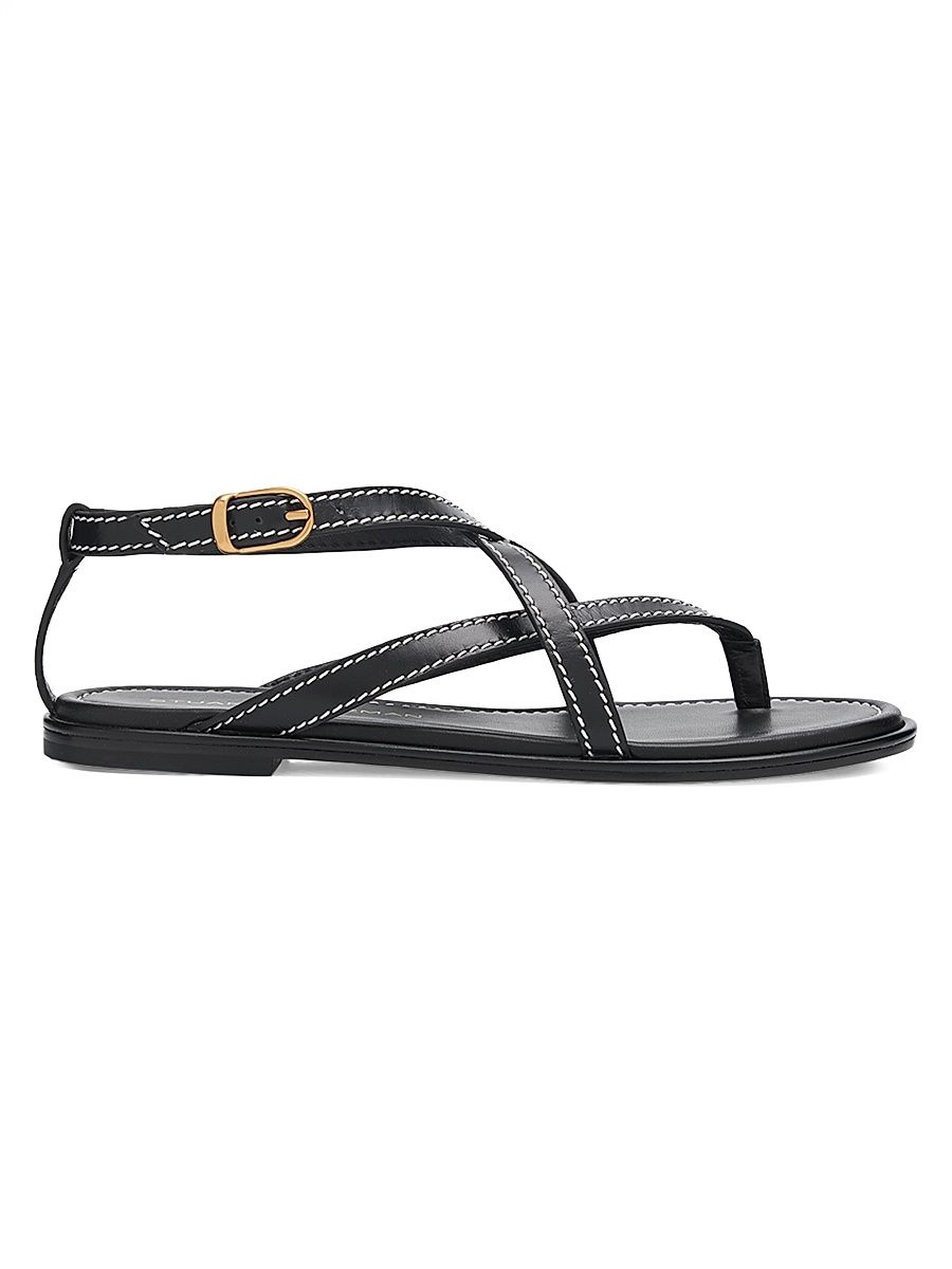 Women's Park Leather Sandals - Black - Size 9.5