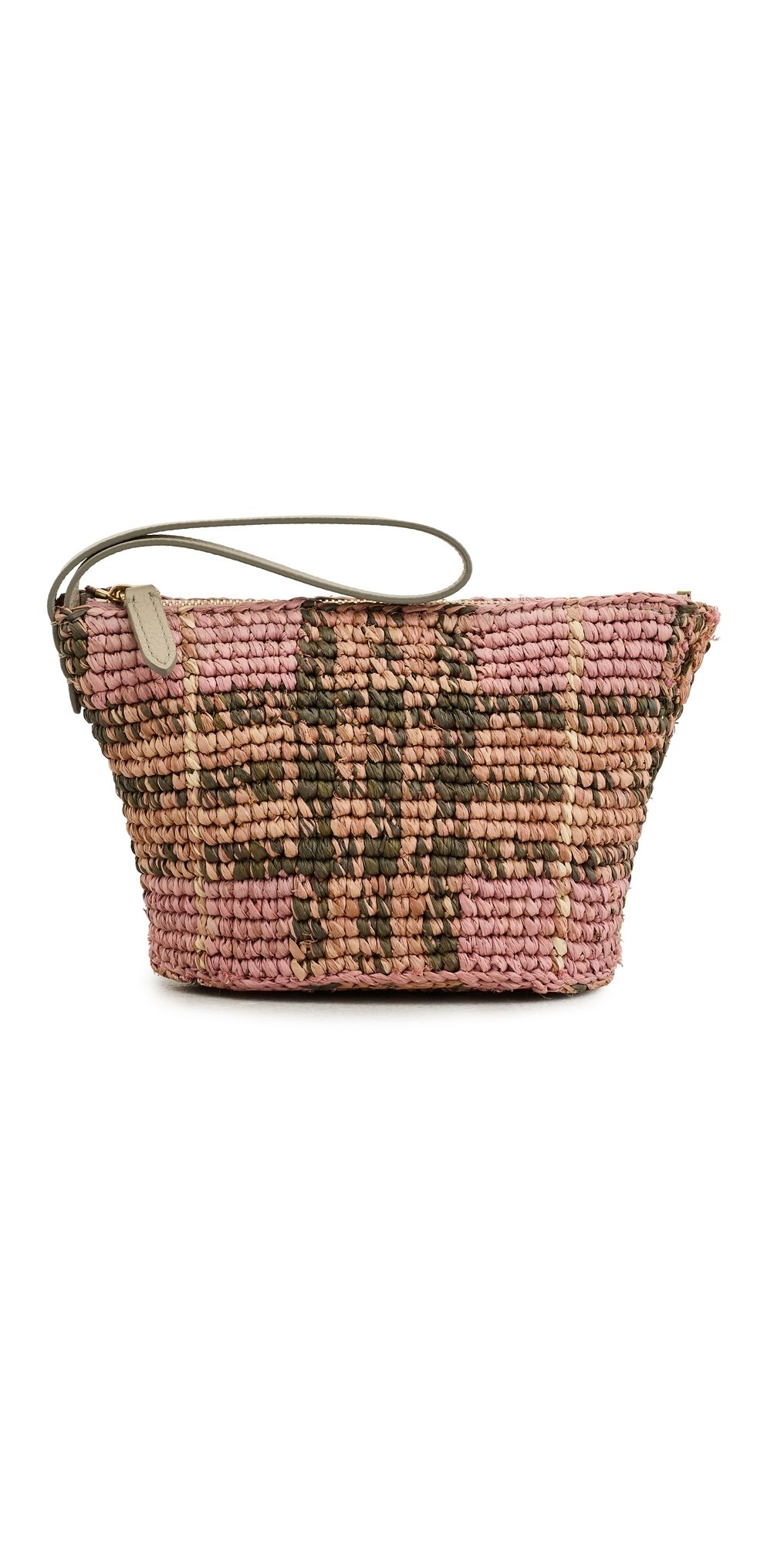 Burberry Margate Raffia Pouch Pink One Size