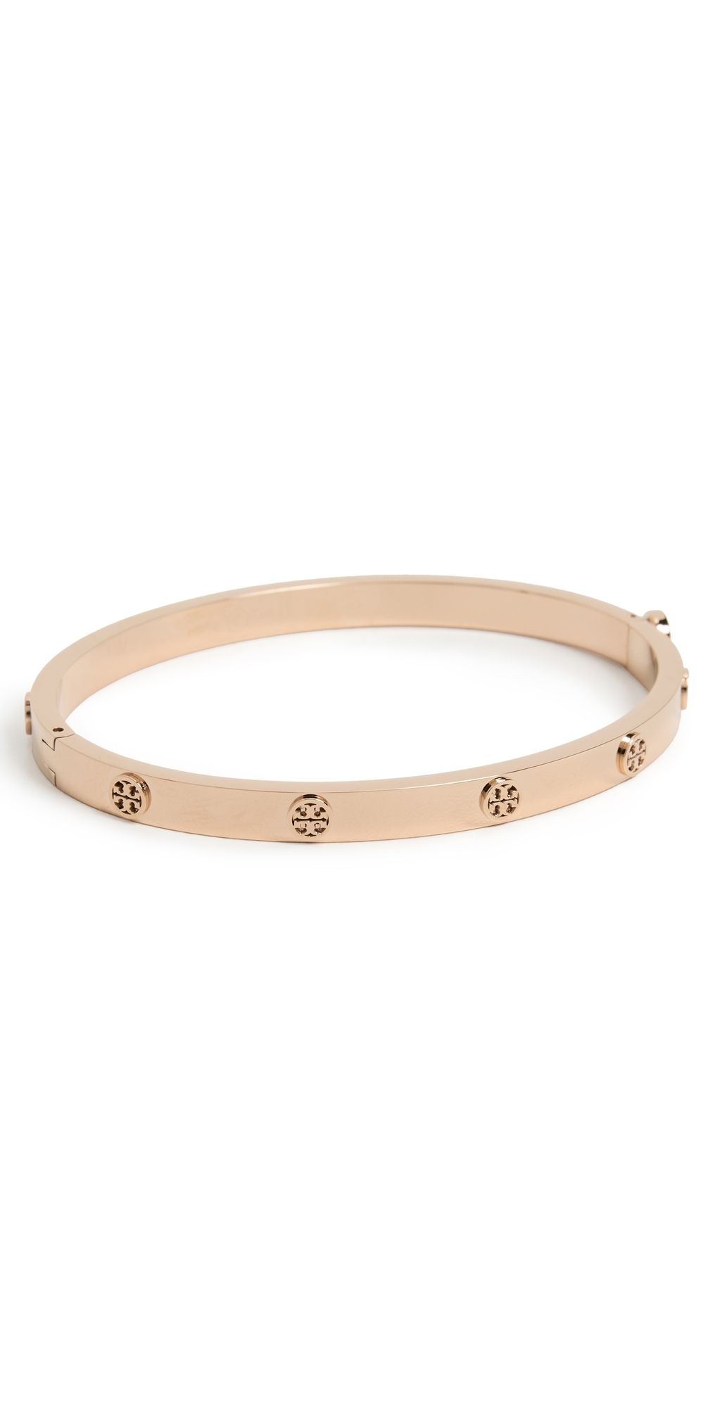 Tory Burch Thin Icon Hinge Bracelet Rose Gold One Size