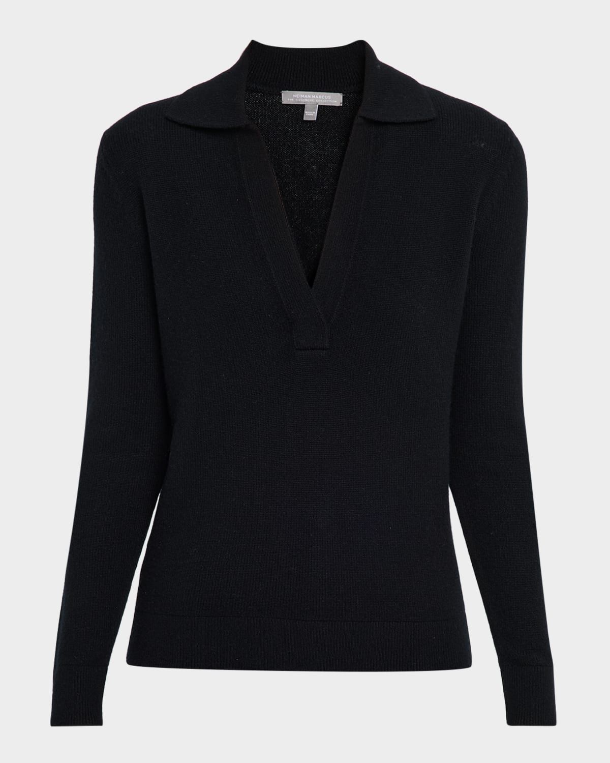 Cashmere Long-Sleeve Polo Sweater