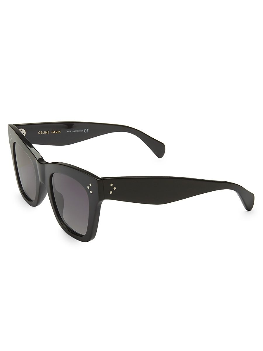 Women's 50MM Square Cat-Eye Sunglasses - Black Havana