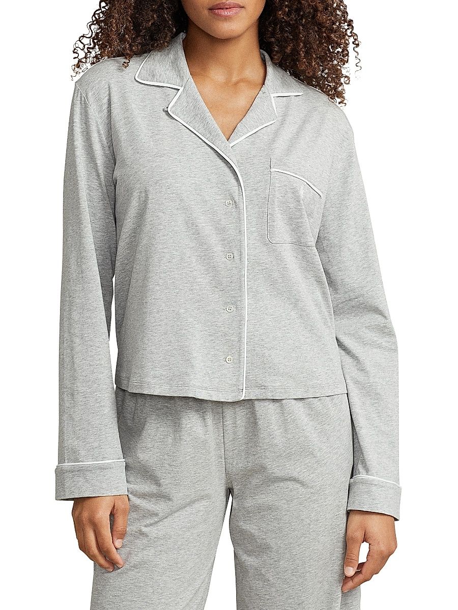 Women's Polo Essentials Relaxed-Fit Pajamas - Heather Grey - Size XL