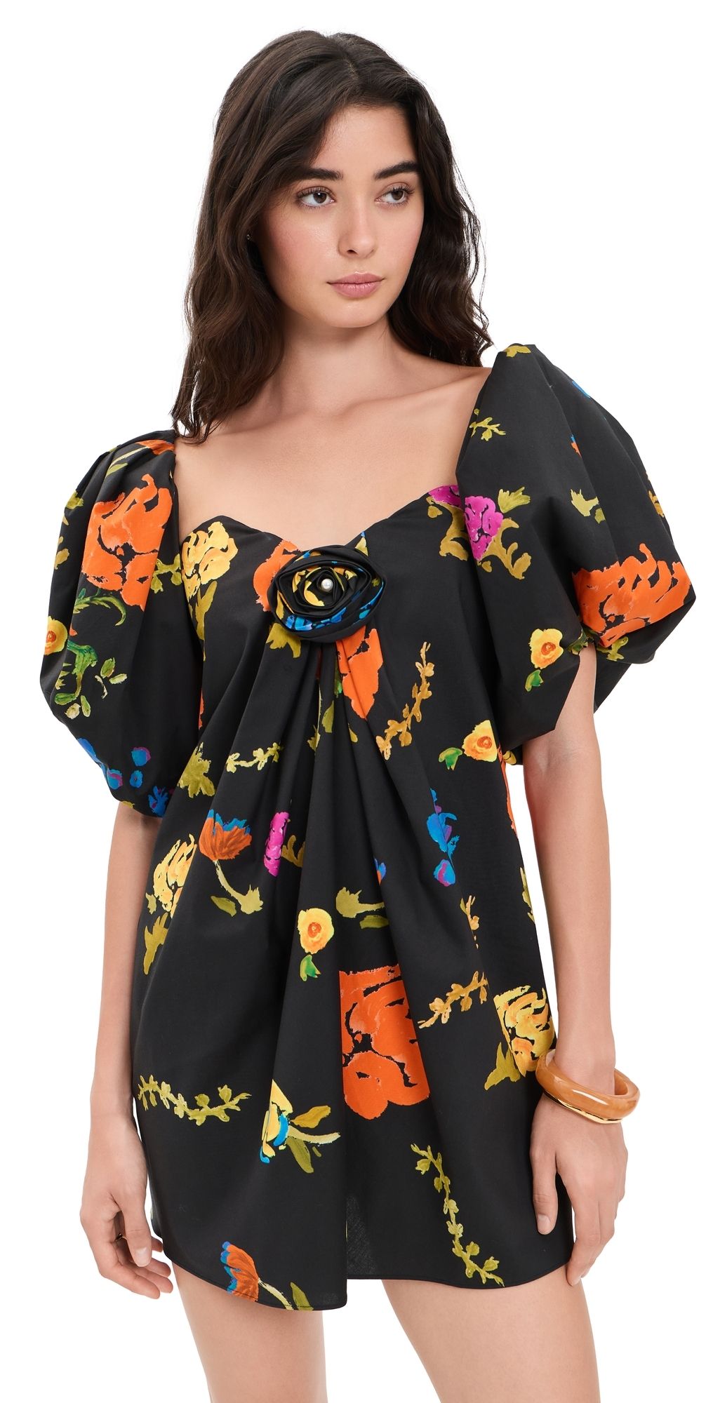 CAROLINE CONSTAS Rylin Mini Dress Black Multi M