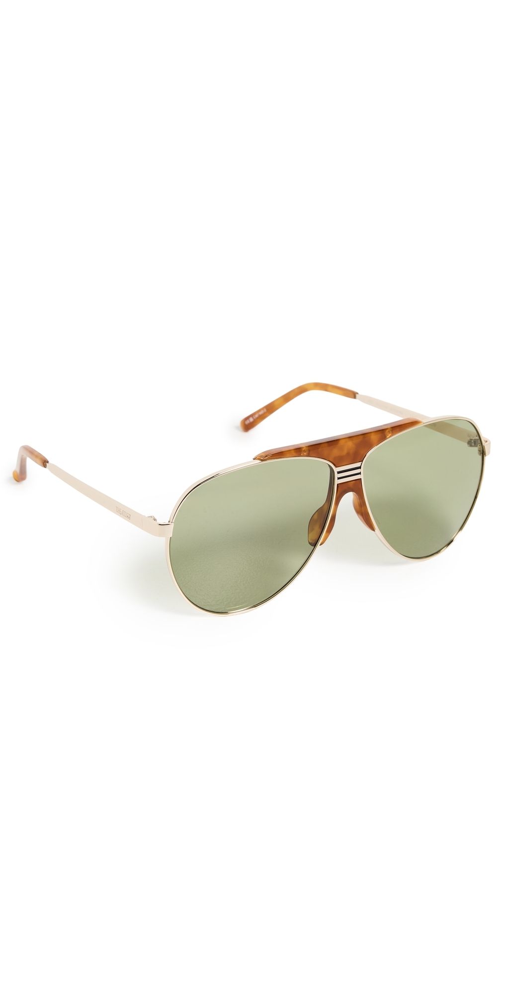 The Attico Amelia Sunglasses Yellow Gold/Tortoiseshell/Green One Size