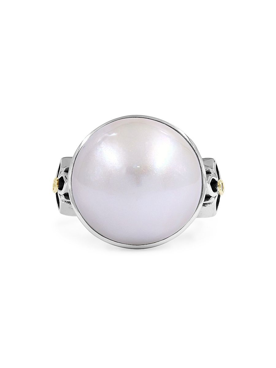 Women's Pearlicious Sterling Silver, 18K Yellow Gold & Multi-Gemstone Ring - Silver - Size 7