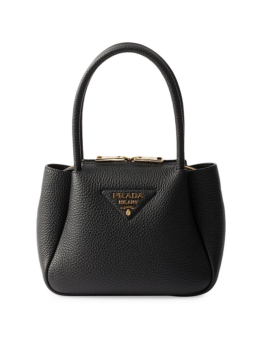 Women's Flou Mini Leather Shoulder Bag - Black