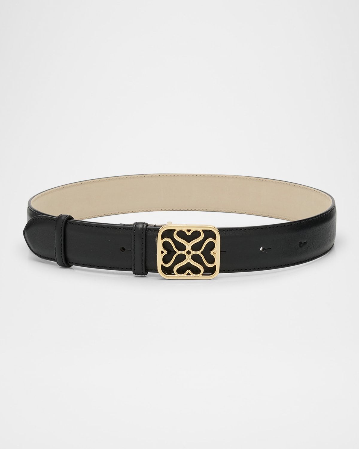 Monogram Wide Leather Buckle Belt