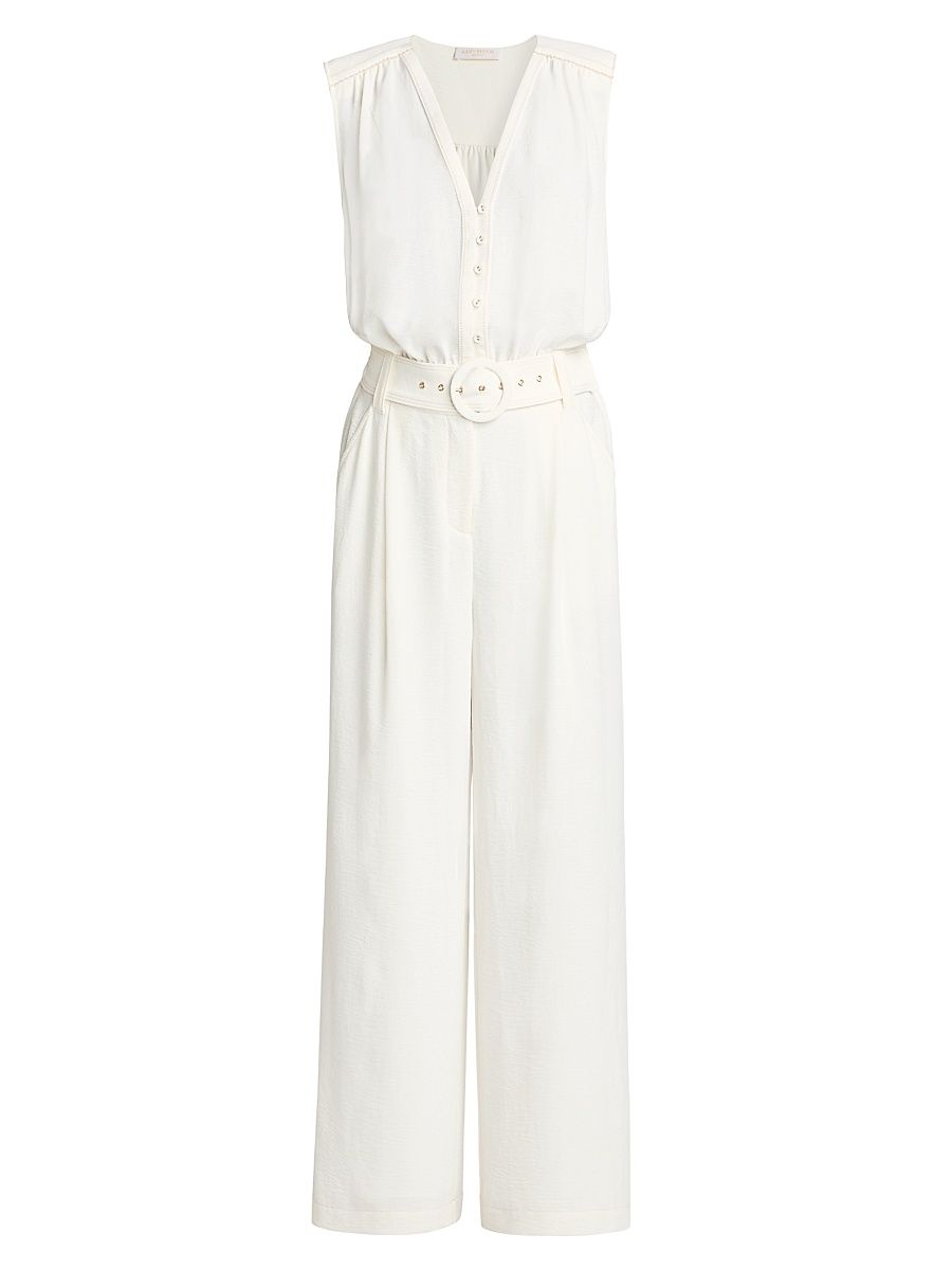 Women's Astrid Sleeveless Jumpsuit - Ivory - Size XL