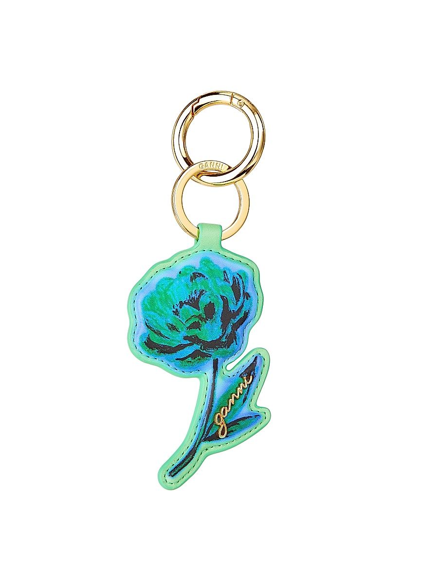 Women's Flower Keyring - Stone Green