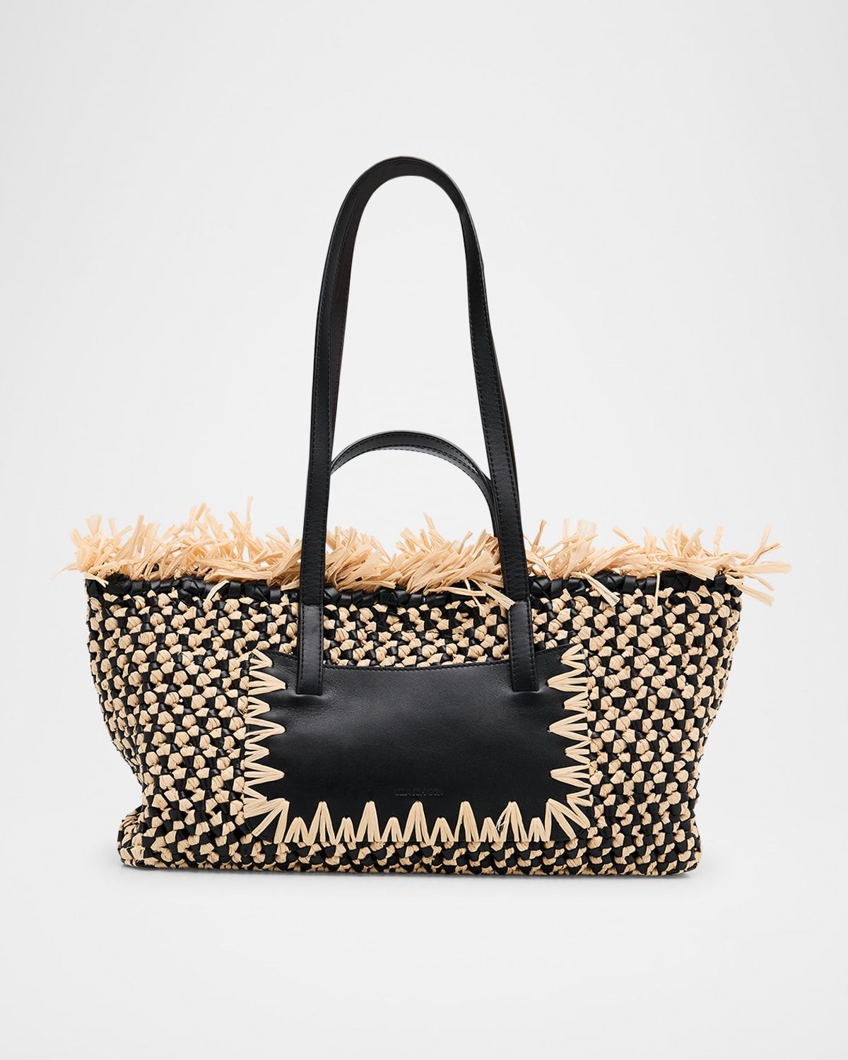 Lali Small Fringed Woven Raffia Tote Bag