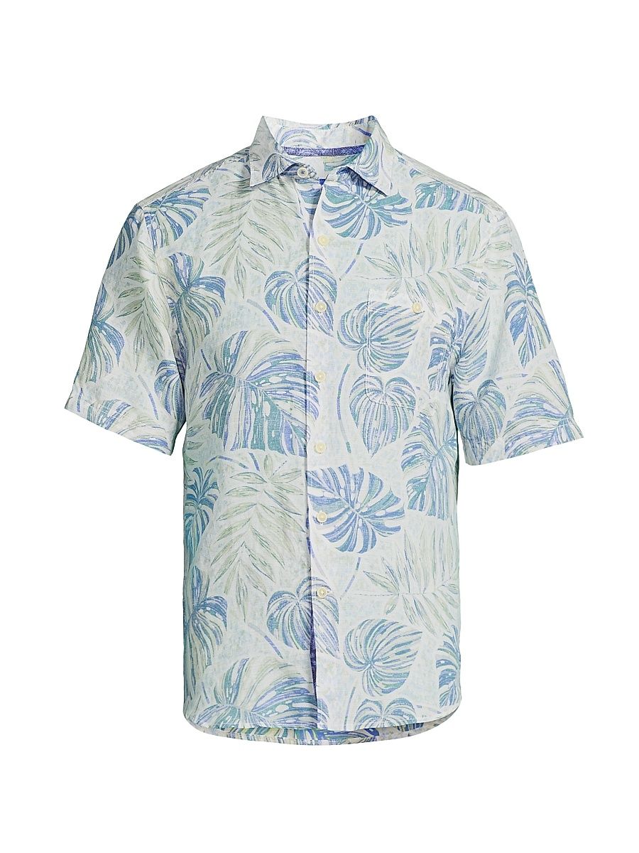 Men's Grand Monstera Short-Sleeve Shirt - Blue Whisper - Size Small