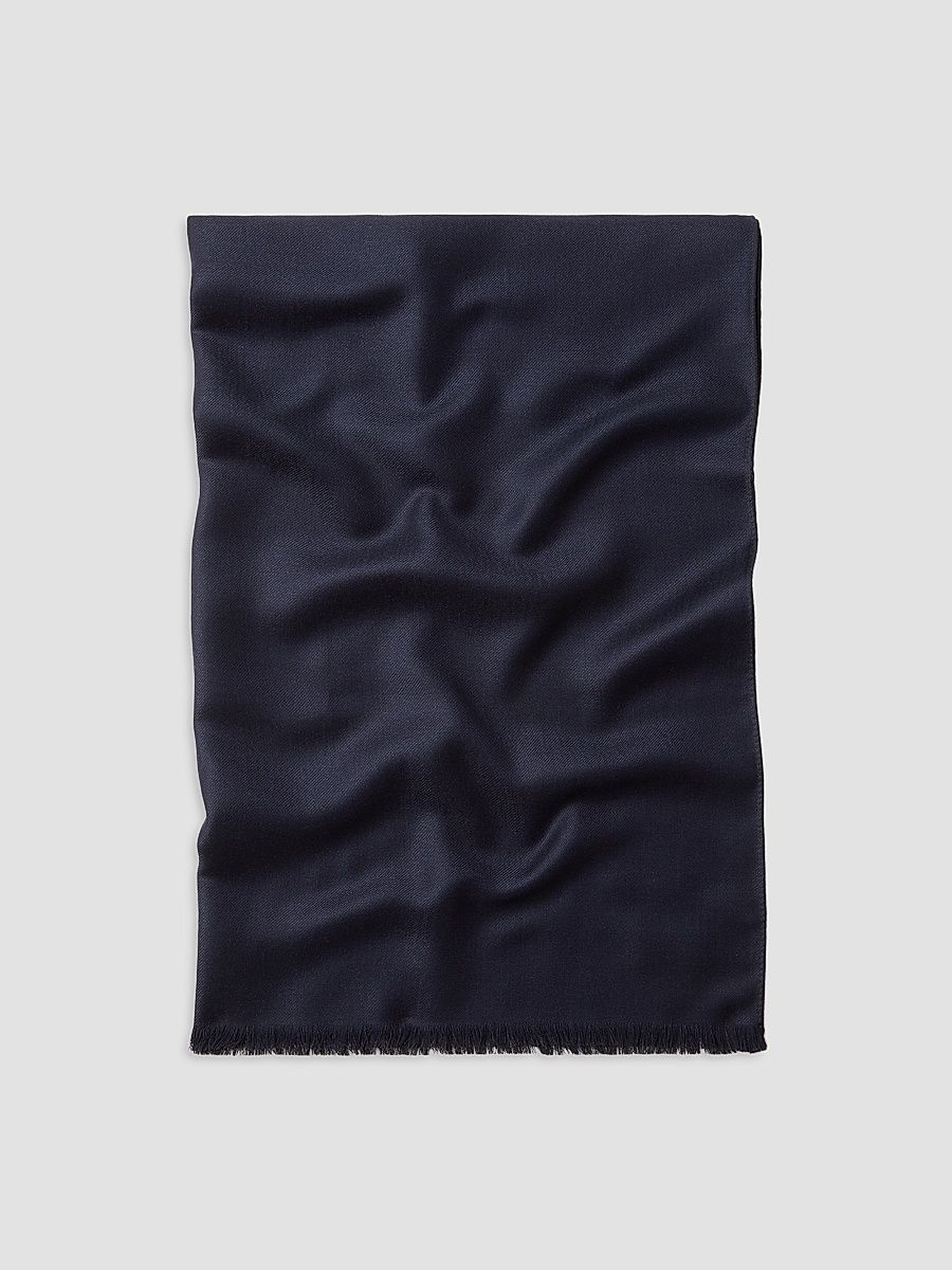 ZEGNA Men's Wool and Cashmere Scarf - Navy Blue