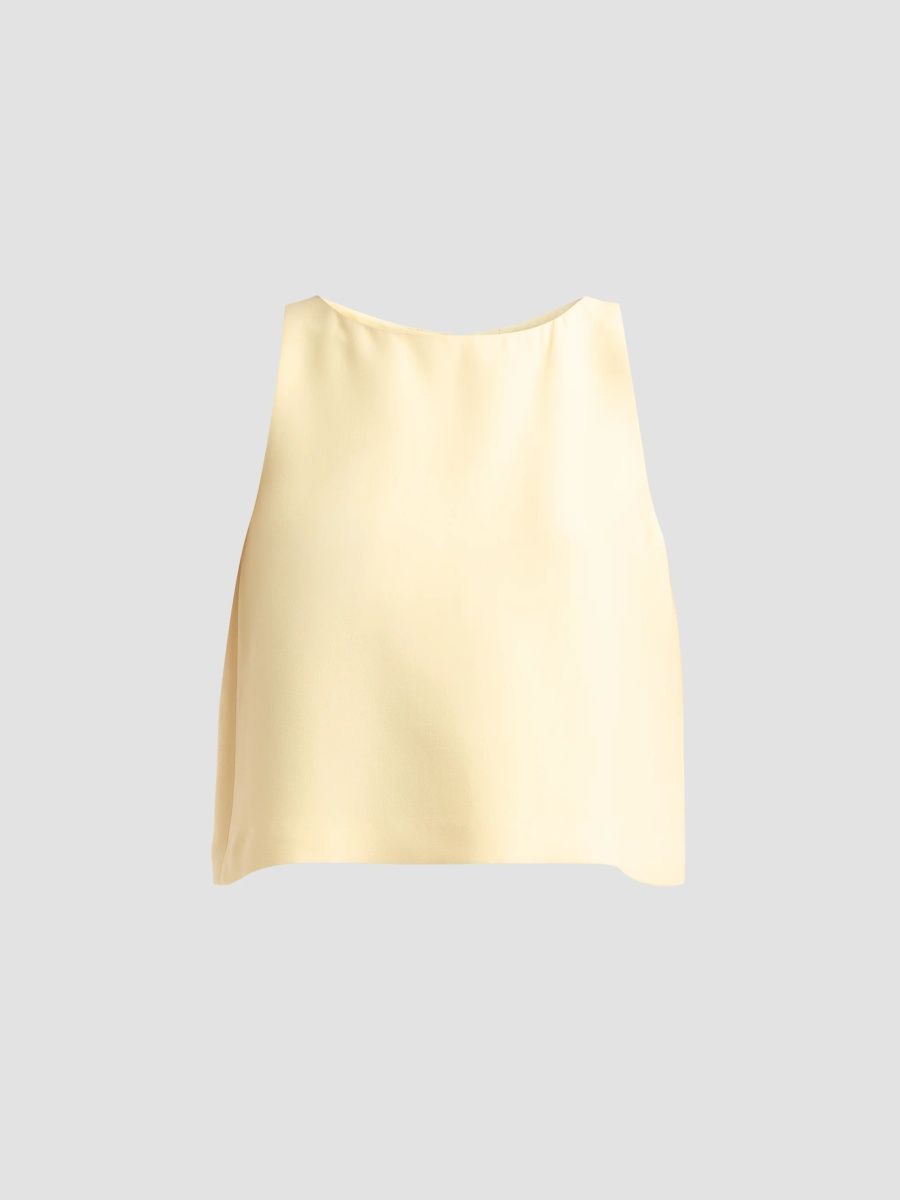 Adam Lippes Women's Nell Wool-Silk Top - Pale Yellow - Size 0