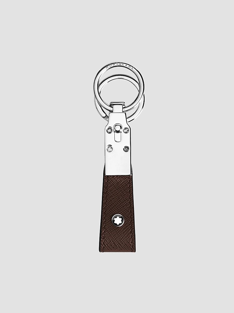 Men's Sartorial Leather Key Holder Loop - Brown