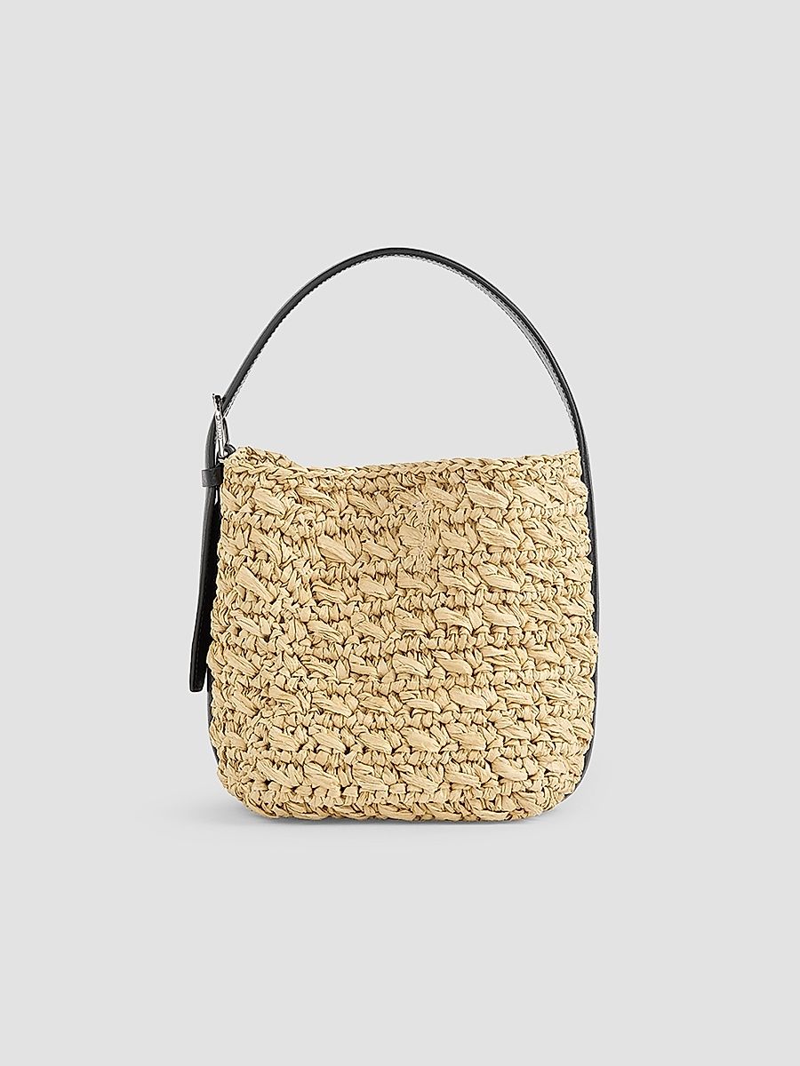 Women's Small Belted Paper Tote - Natural