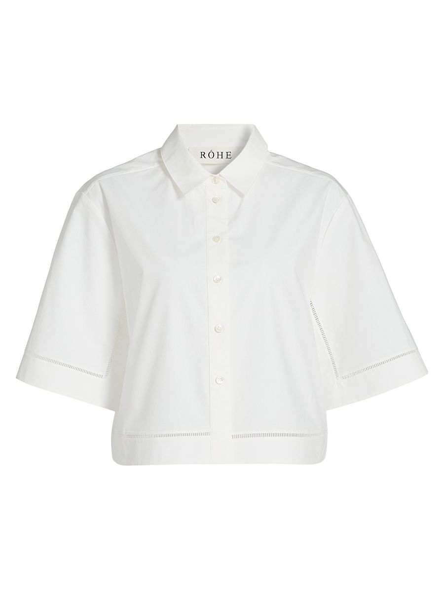 Women's Ladder Embroidered Poplin Shirt - Optic White - Size 6