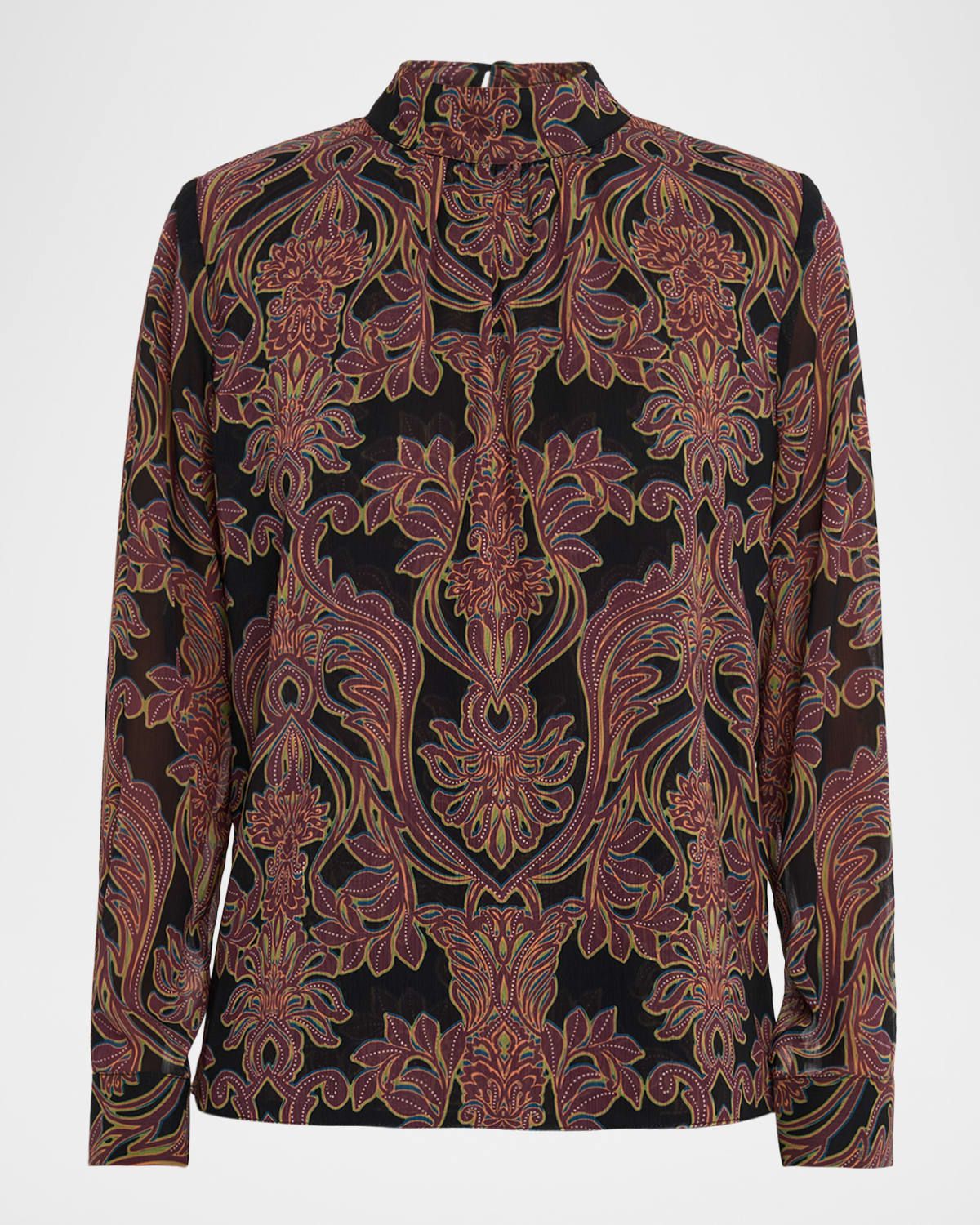 Studded Flora Annie Mock-Neck Blouse