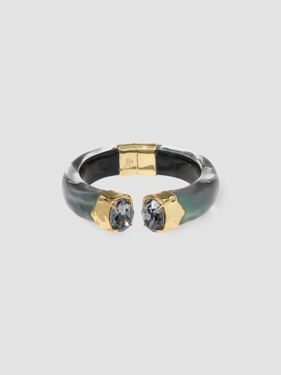 Alexis Bittar Women's Bonbon 14K-Gold-Plated, Lucite & Glass Crystal Bracelet - Sacrab Green