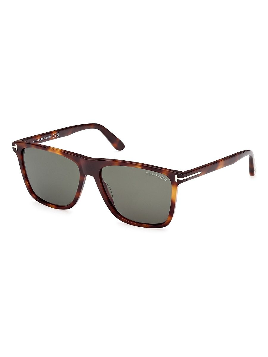 Men's Fletcher 57MM Square Sunglasses - Tortoise Blue