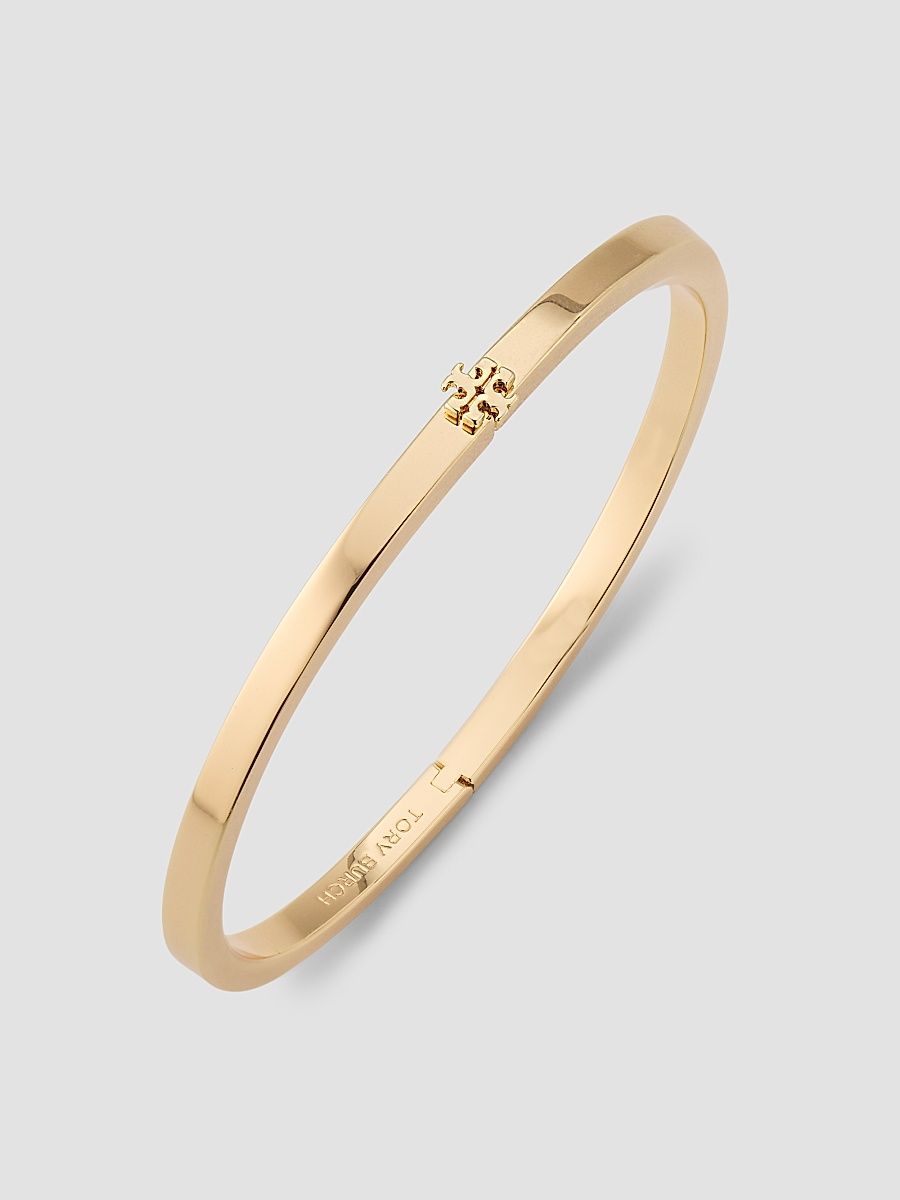 Women's Kira 18K-Gold-Plated Logo Hinged Bangle - Tory Gold