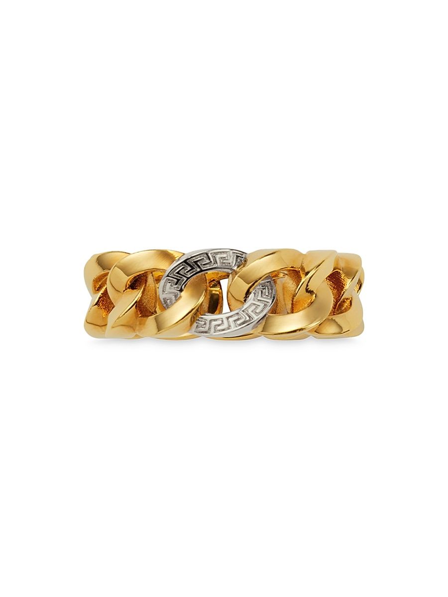 Women's Chunky Two-Tone Chain Ring - Versace Gold - Size 17